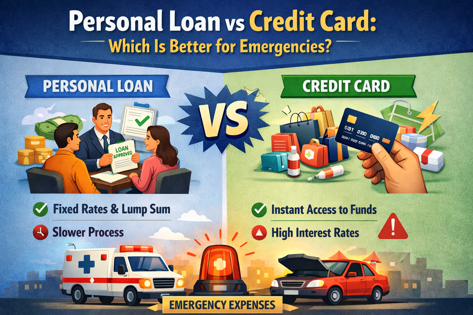 werisedsa Personal Loan vs Credit Card: Which Is Better for Emergencies?
